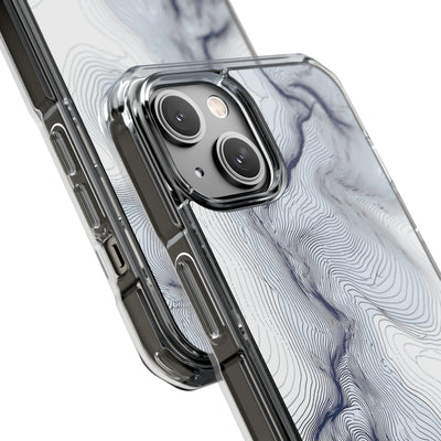 Nordic Ridge Contour · Clear Impact Magnetic Phone Case for iPhone · White