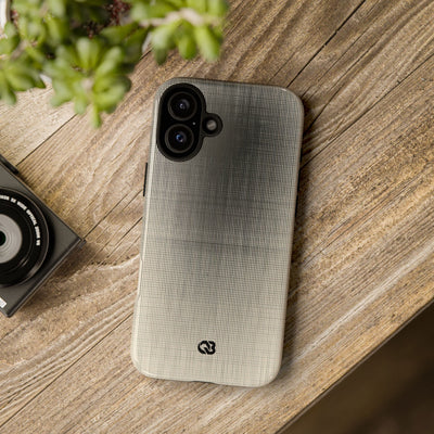 Beige Tough Phone Case for iPhone - Carbon Screen Grid