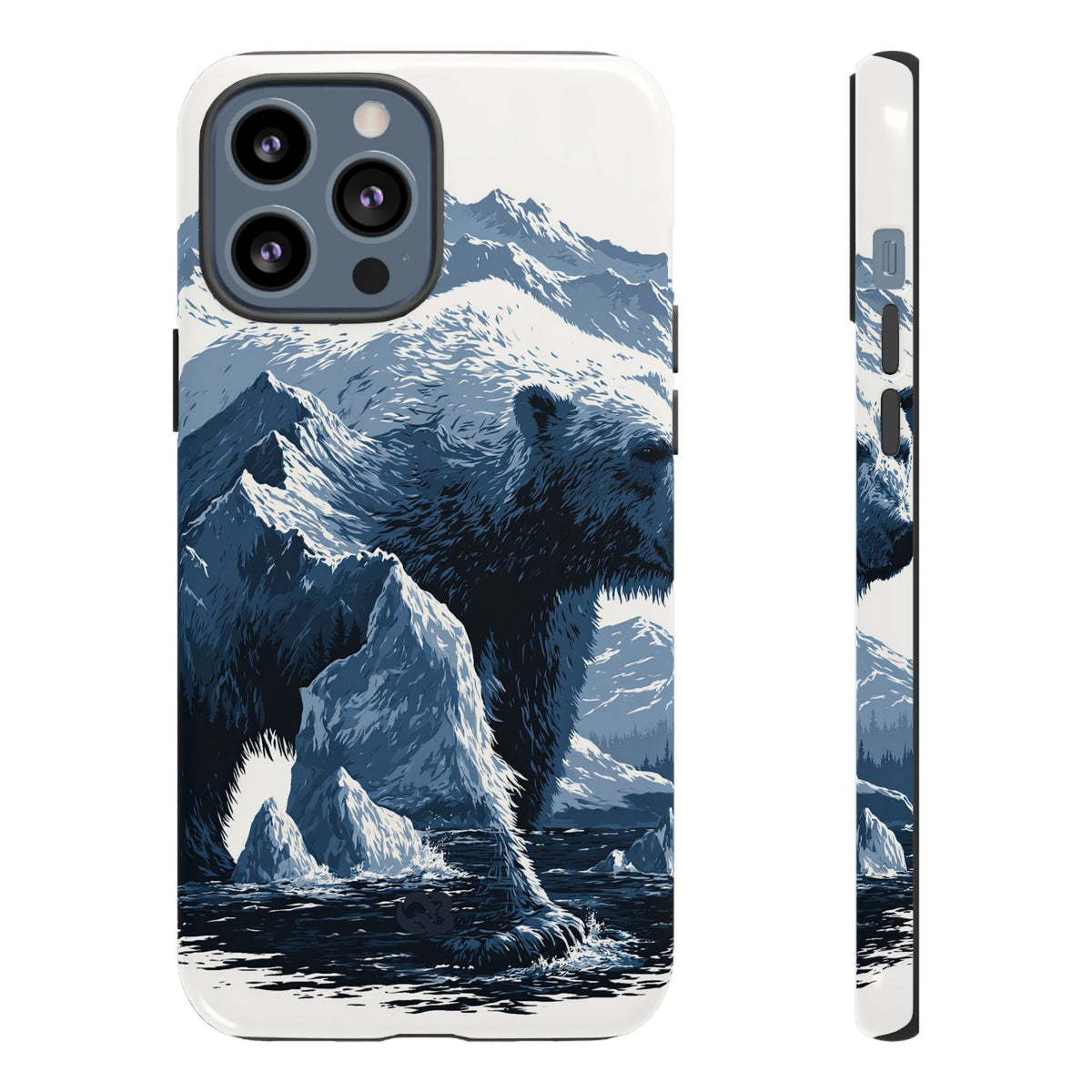 Fjord Summit Bear · Tough Phone Case for iPhone · Blue