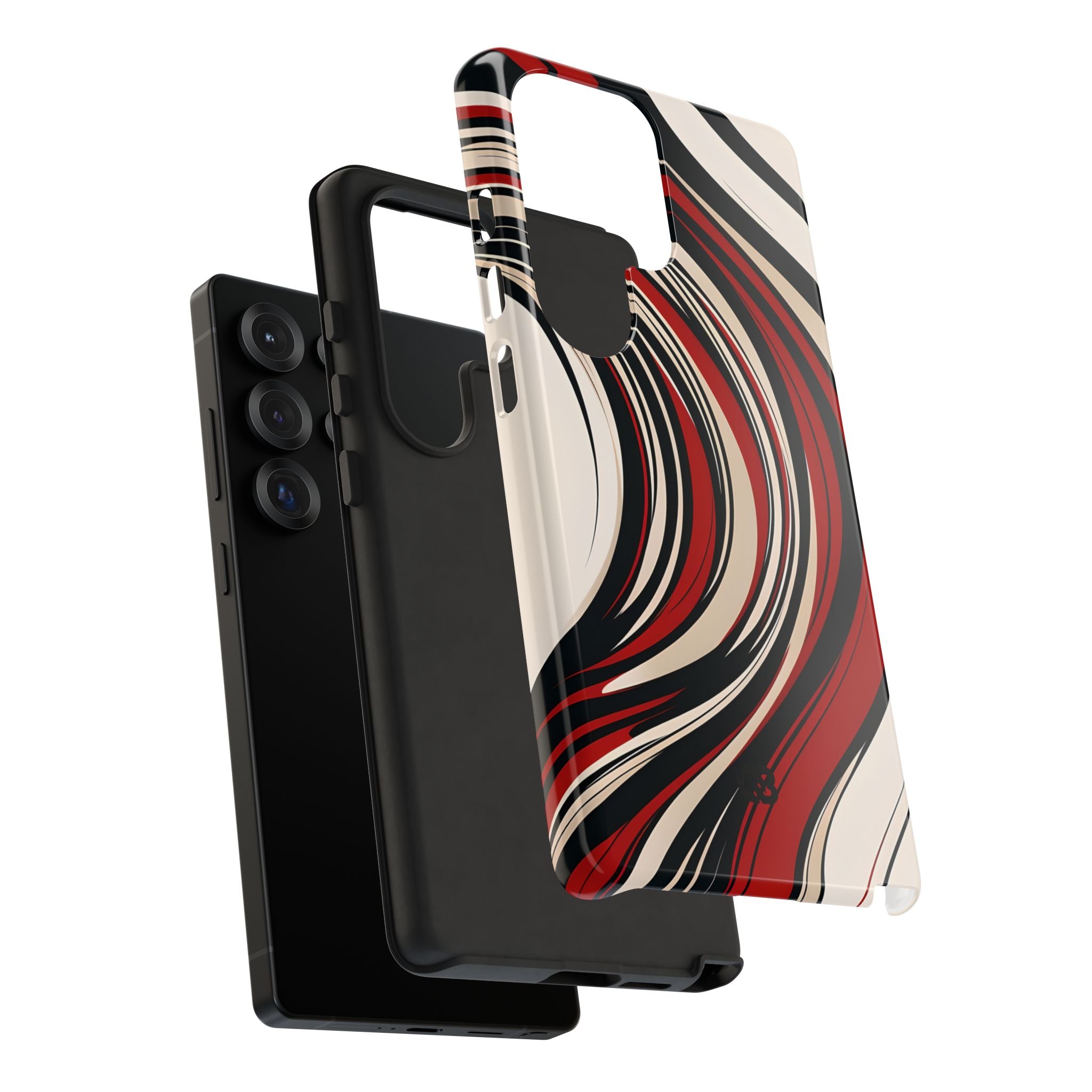 Crimson Flow Waves · Tough Phone Case for Samsung