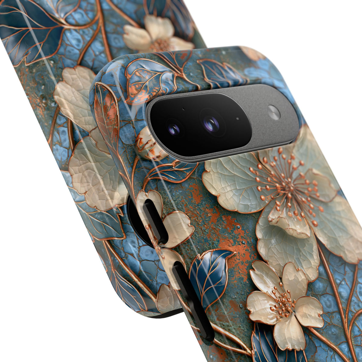 Gilded Blossom Reverie · Tough Phone Case for Pixel ·  Teal