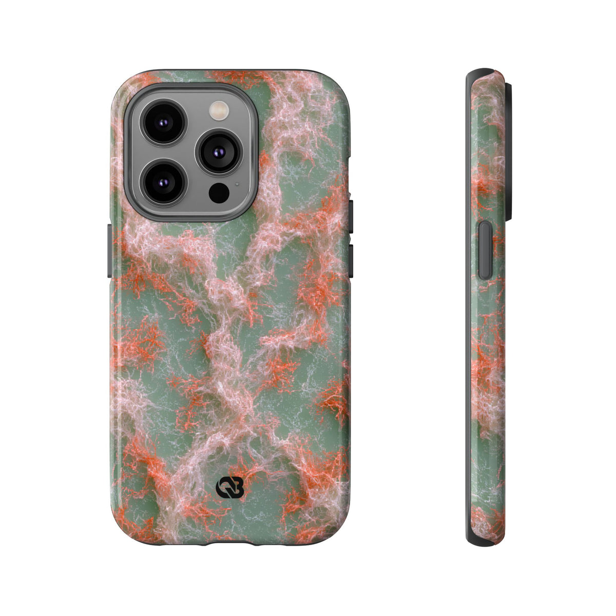 Coral Pixel Matrix · Tough Phone Case for iPhone · Green