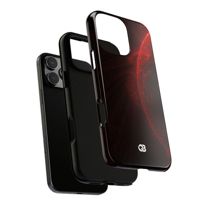 Red Tough Phone Case for iPhone - Solar Crimson Flare