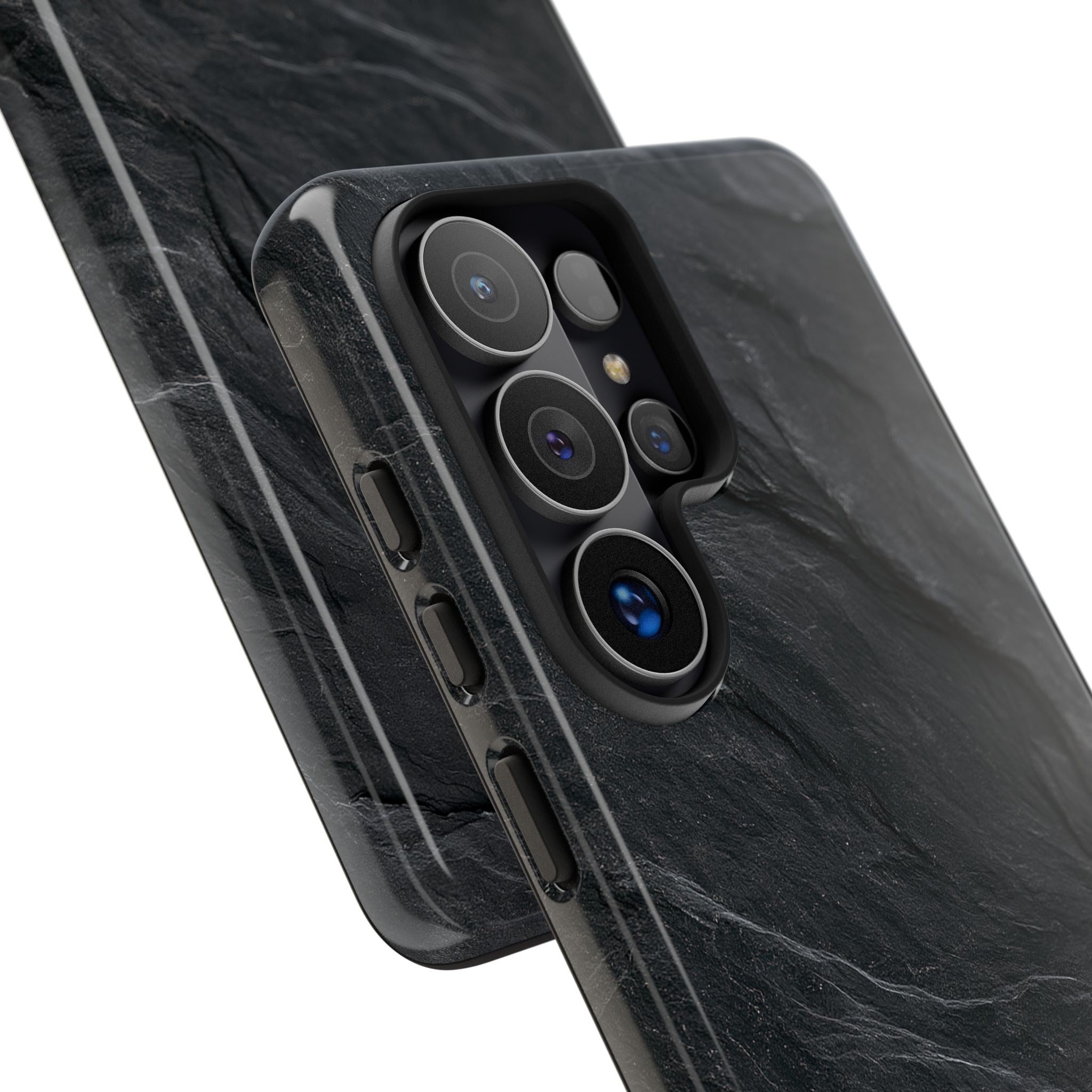 Black Tough Phone Case for Samsung - Midnight Slate Ridge