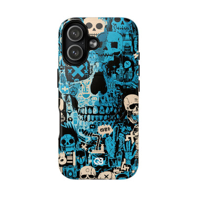 Electric Skull Graffiti · Tough 2.0 Magnetic Phone Case for iPhone · Blue