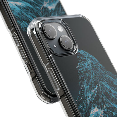 Glacial Alpine Peak · Clear Impact Magnetic Phone Case for iPhone · Blue