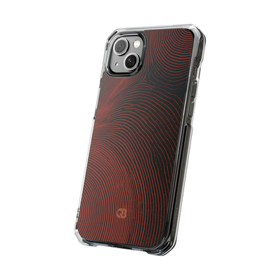 Red Impact MagSafe Phone Case for iPhone - Terracotta Nerve Map