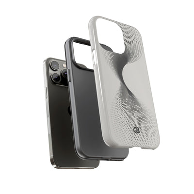 White Tough Phone Case for iPhone - Linear Torsion Grid
