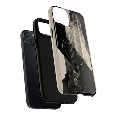 Beige Tough 2.0 Magsafe Phone Case for iPhone - Monolith Urban Grid