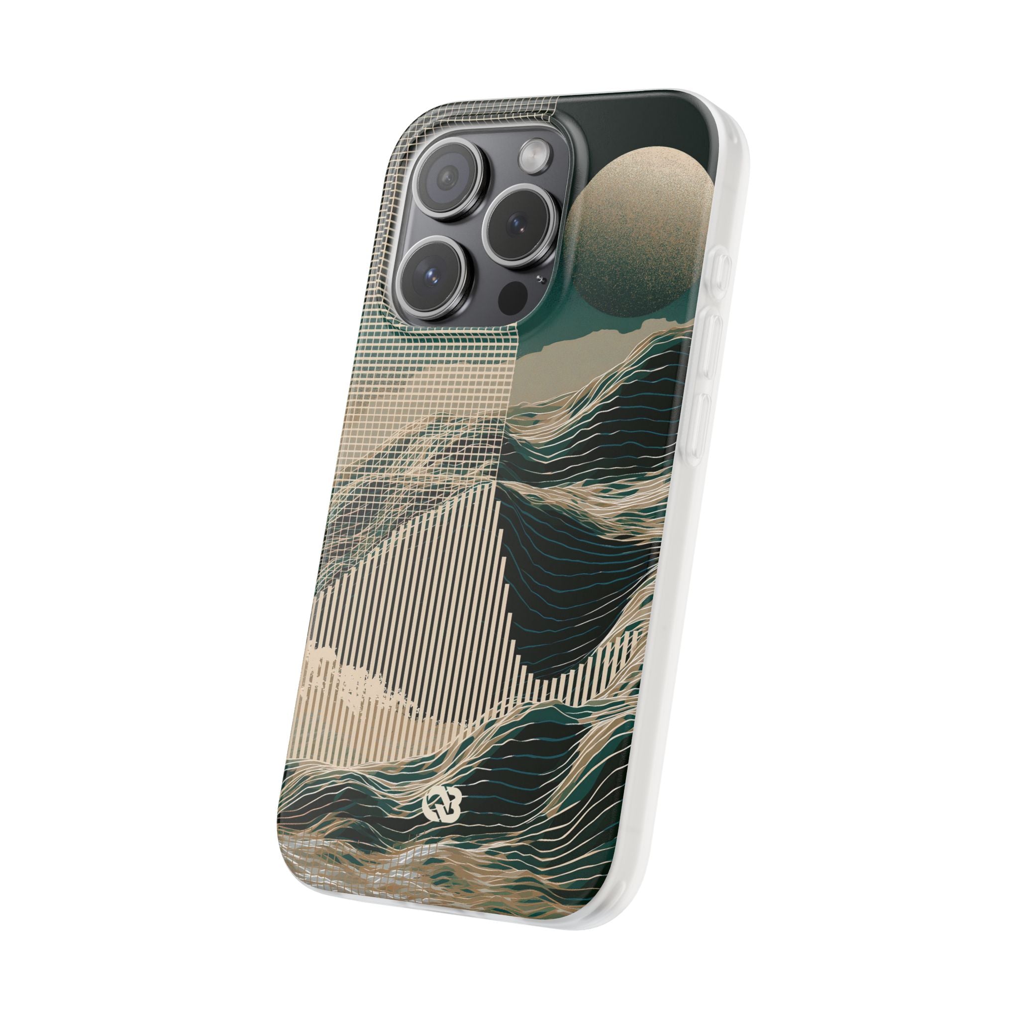 Green Lite Phone Case for iPhone - Lunar Moss Topography