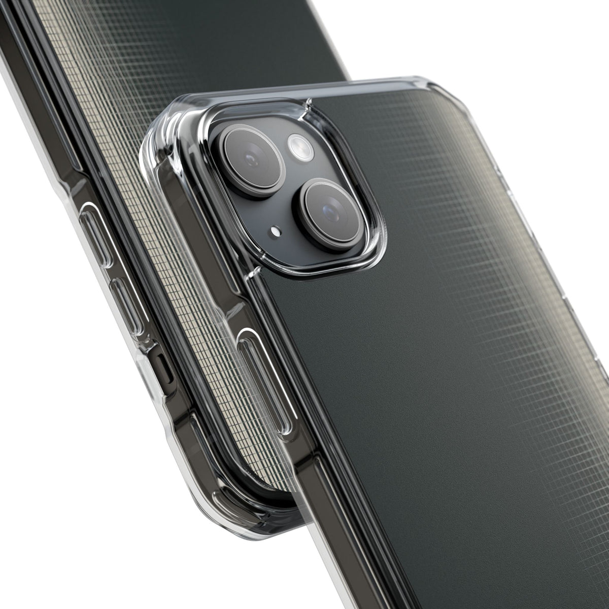 Modular Grid Shift · Clear Impact Magnetic Phone Case for iPhone ·  Grey