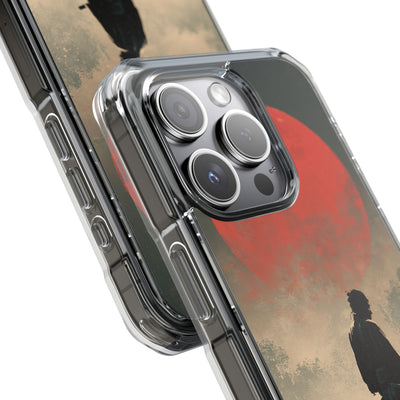 Crimson Moon Ronin · Clear Impact Magnetic Phone Case for iPhone · Red