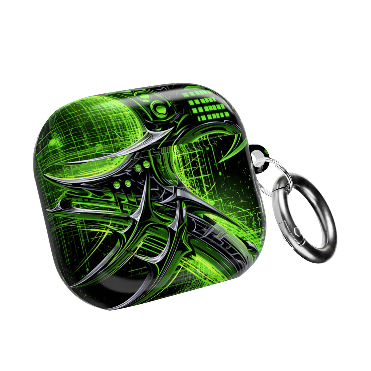 Cyber Sigil Grid · Hard Case for AirPods & AirPods Pro · Green