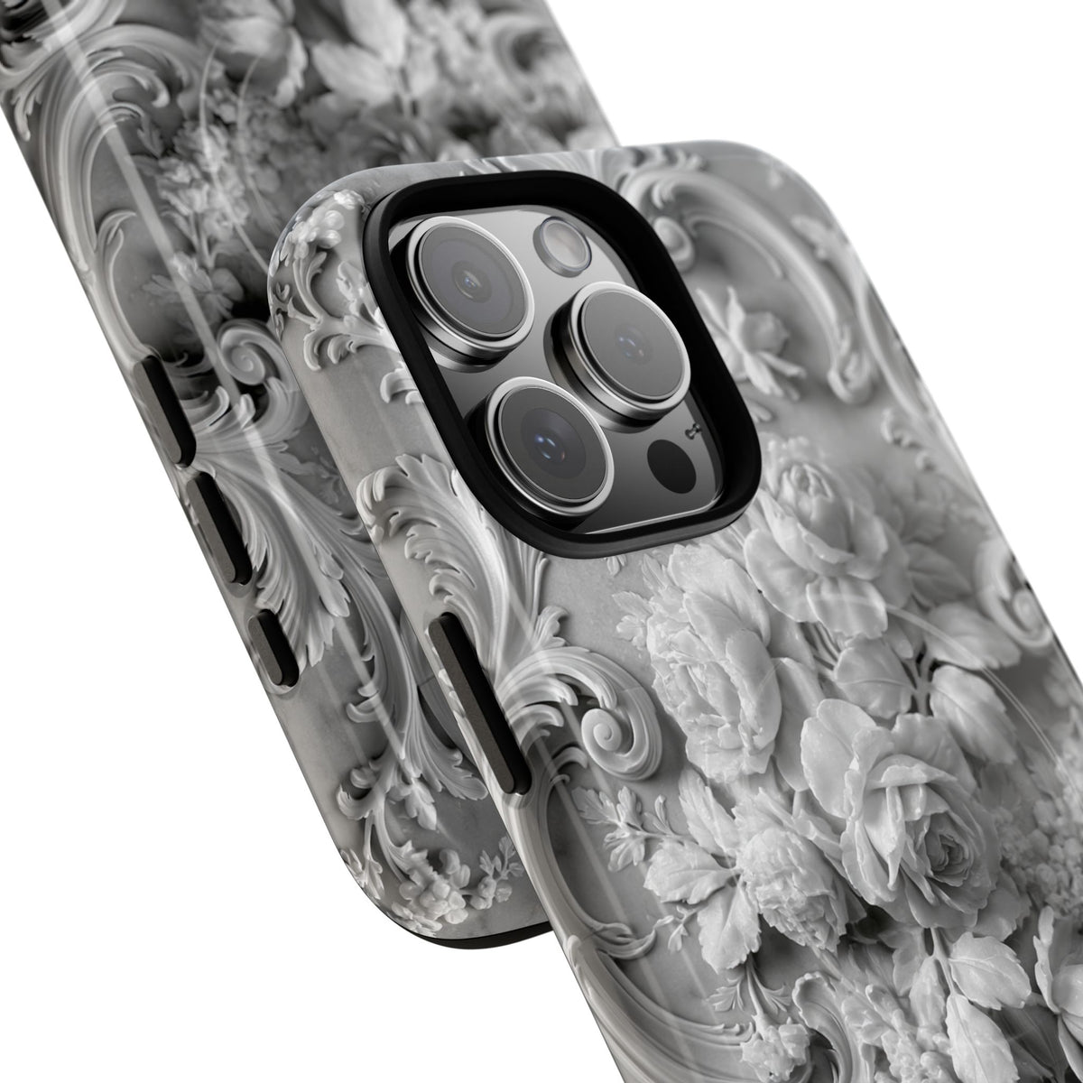 Rococo Marble Rose · Tough 2.0 Magnetic Phone Case for iPhone · White
