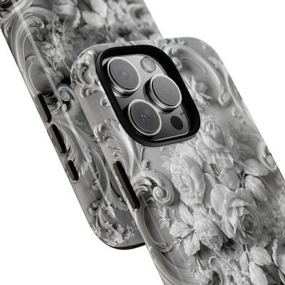 Rococo Marble Rose · Tough 2.0 Magnetic Phone Case for iPhone · White
