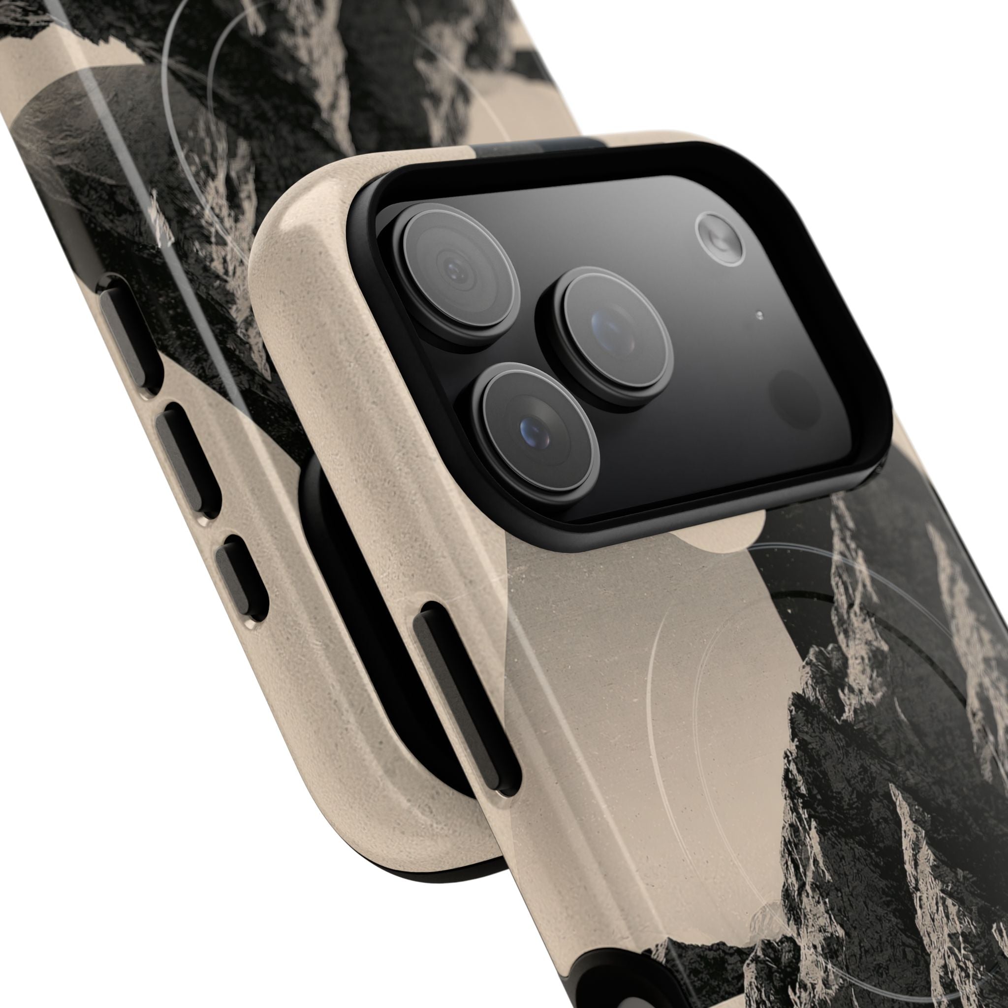 Beige Tough 2.0 Magsafe Phone Case for iPhone - Obsidian Summit Parchment