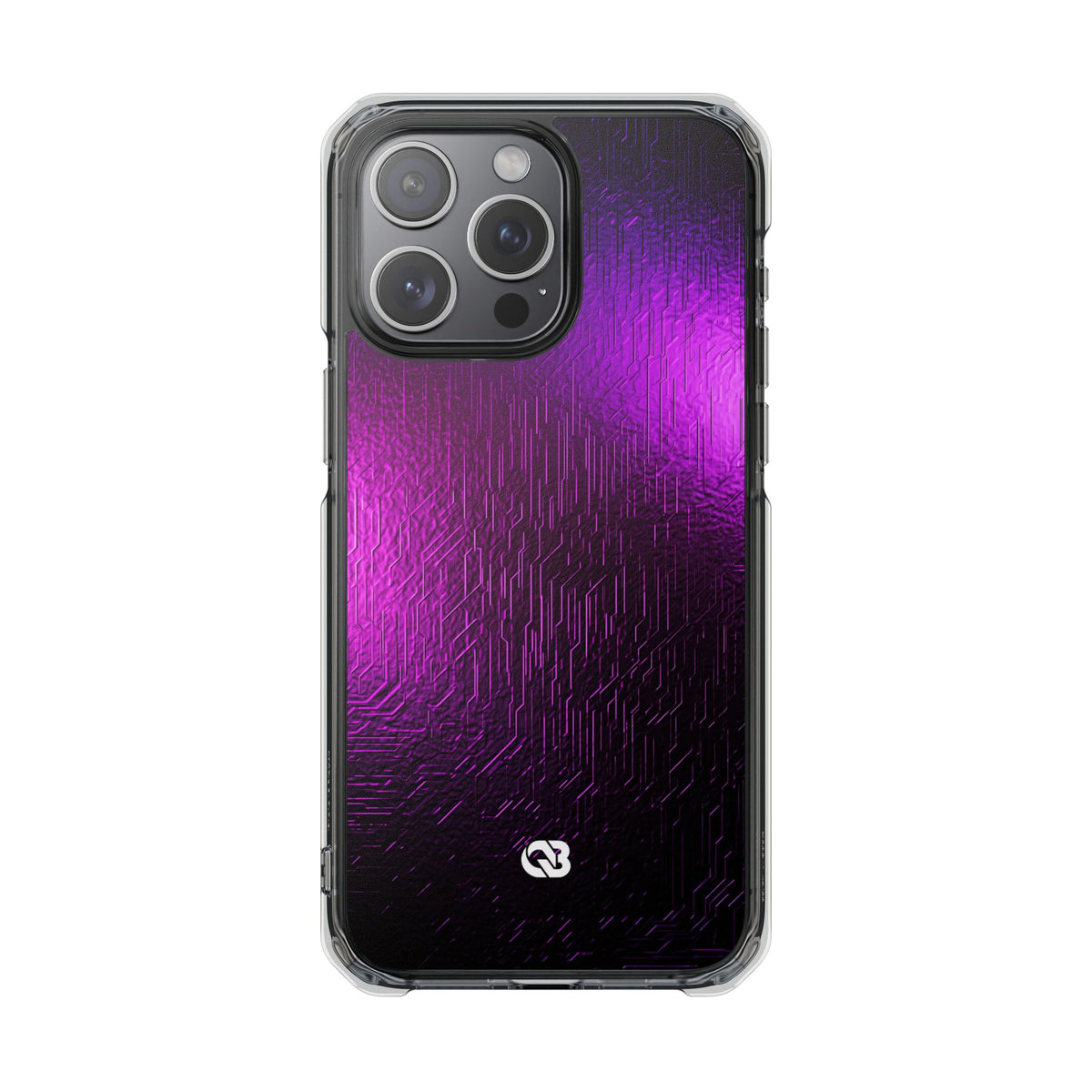 Violet Cyber Circuit · Clear Impact Magnetic Phone Case for iPhone · Purple