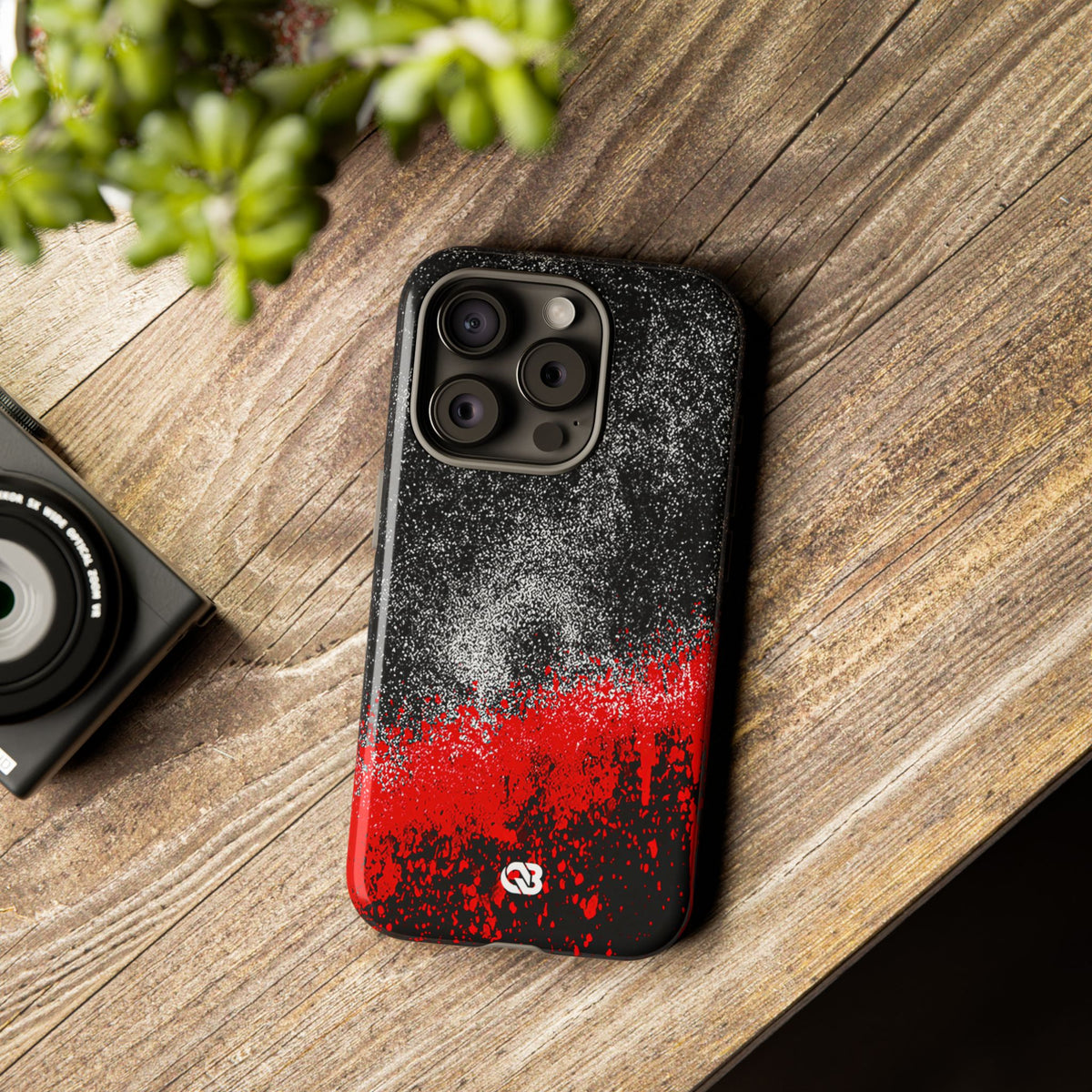 Crimson Noir Drip · Tough Phone Case for iPhone · Black