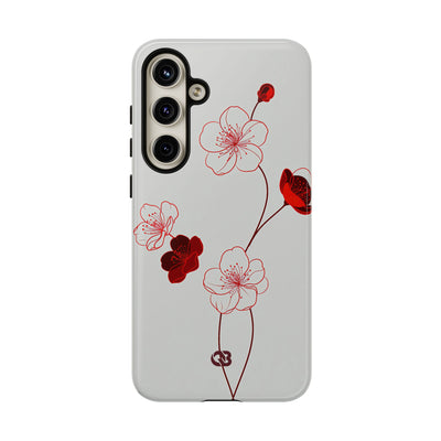 Red Tough Phone Case for Samsung - Kyoto Ember Bloom
