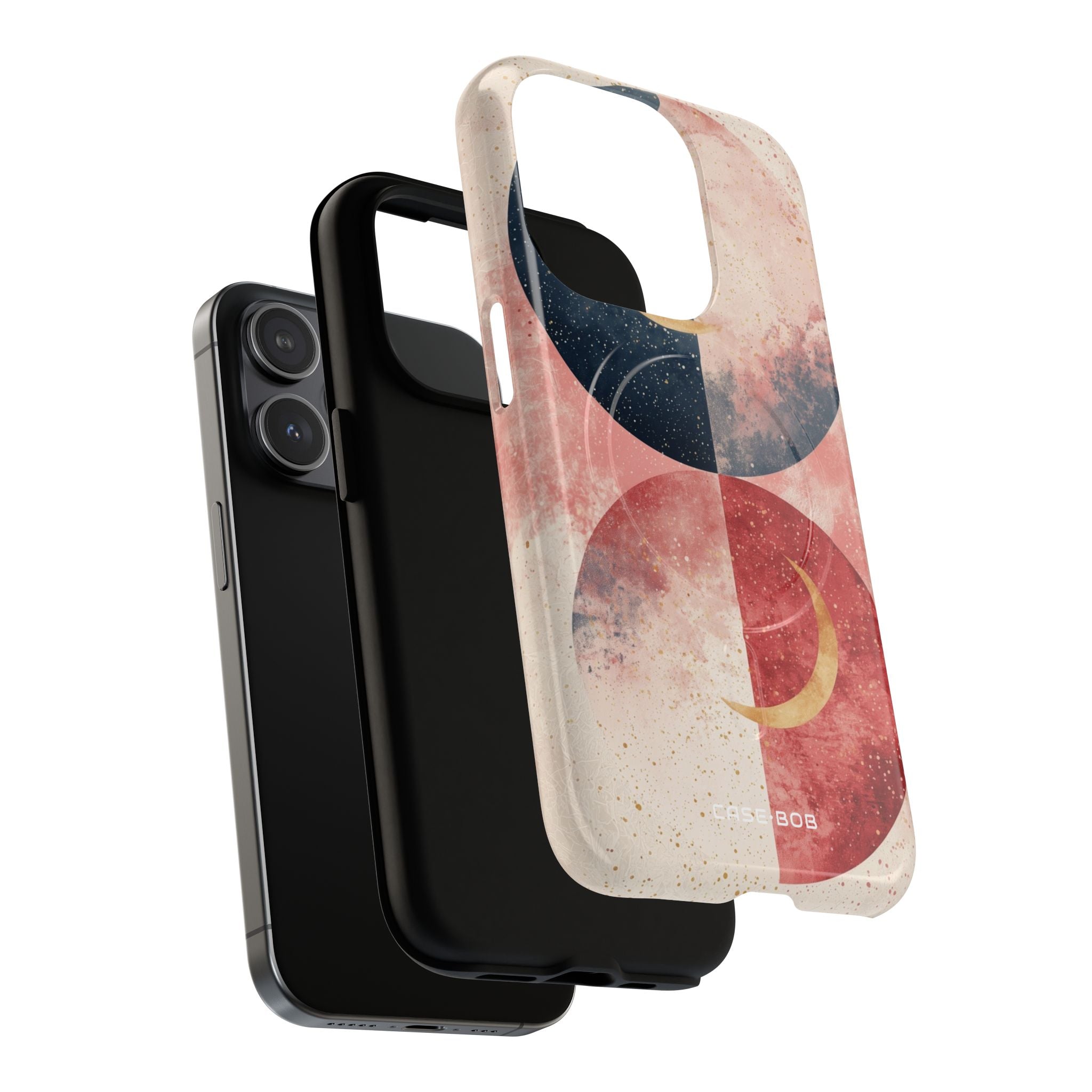 Golden Crescent Circles iPhone 15 Pro Case - Tough+