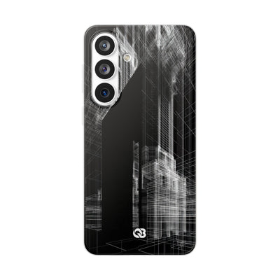 Black Lite Phone Case for Samsung - Ghost Urban Wireframe