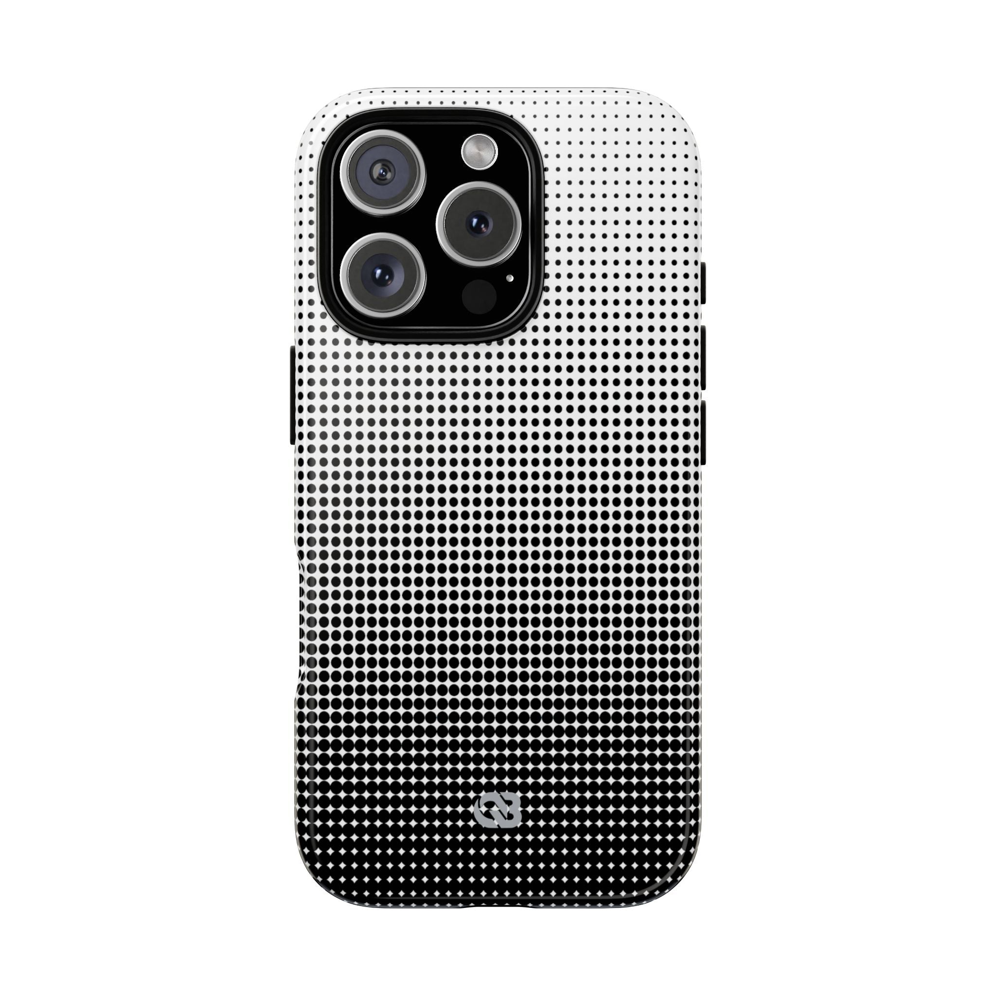 Black Tough Phone Case for iPhone - Obsidian Halftone Flux