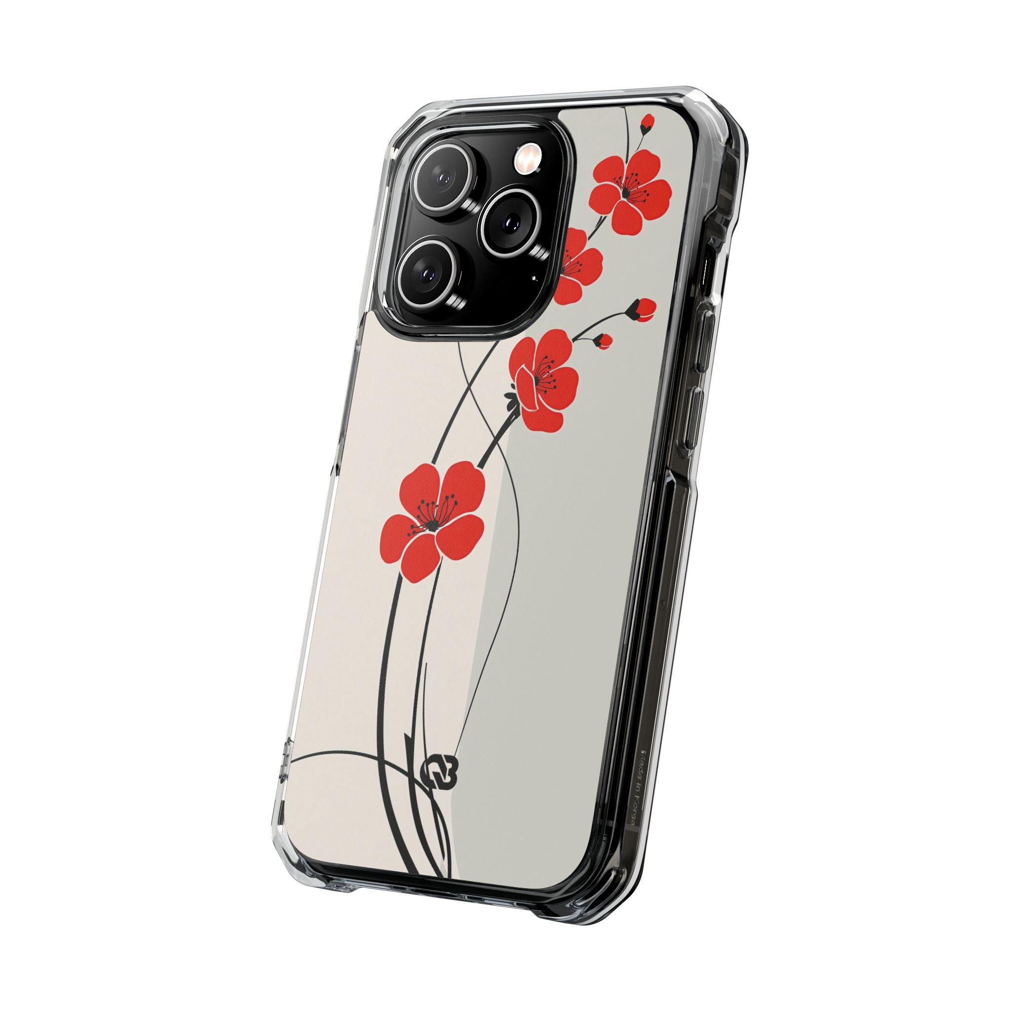 Red Impact MagSafe Phone Case for iPhone - Crimson Plum Ink