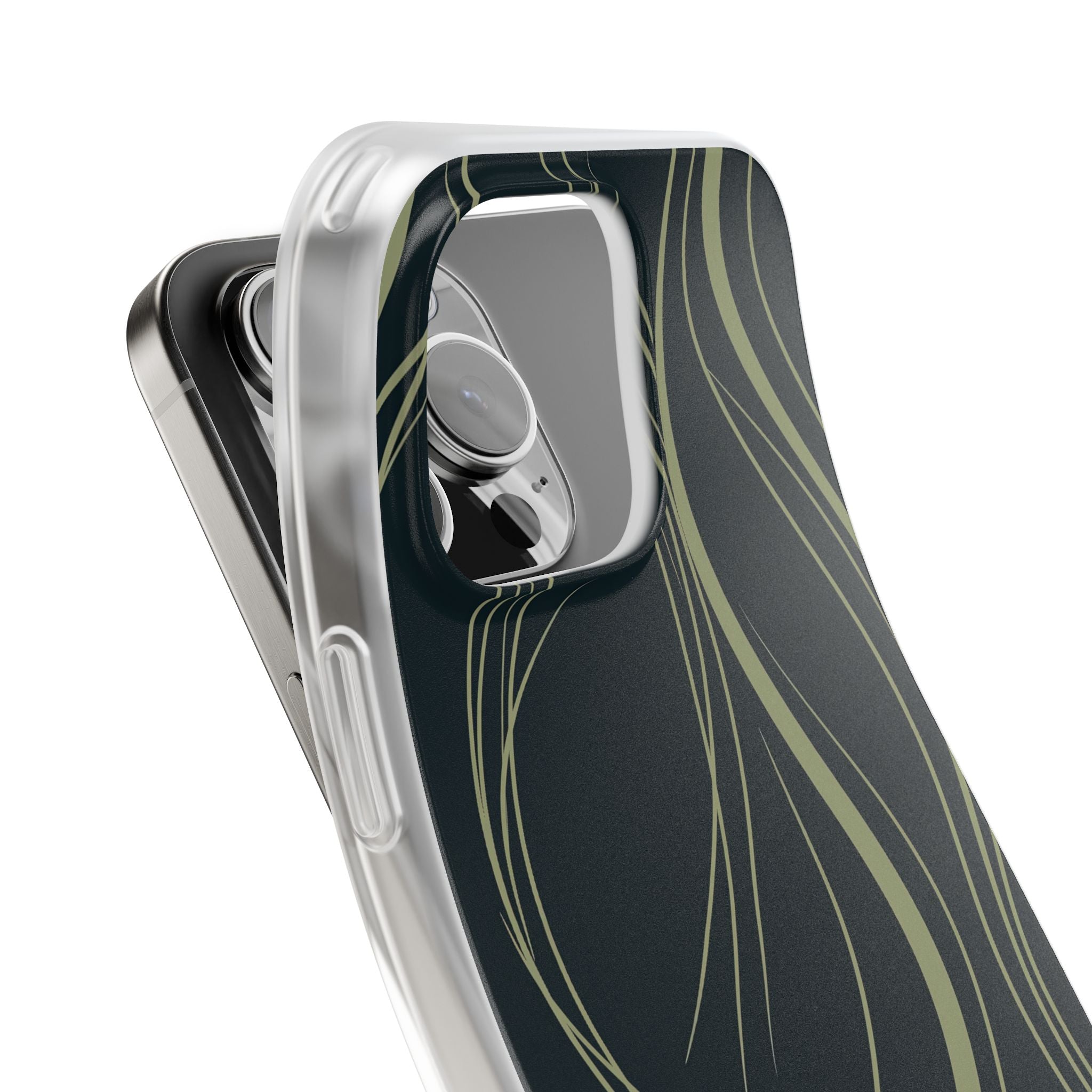 Green Lite Phone Case for iPhone - Obsidian Sage Flow