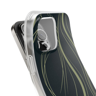 Green Lite Phone Case for iPhone - Obsidian Sage Flow