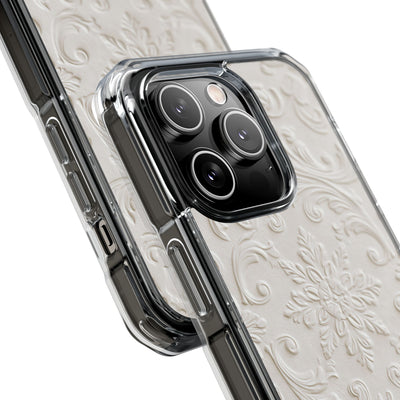 Sculpted Acanthus Relief · Clear Impact Magnetic Phone Case for iPhone ·  White