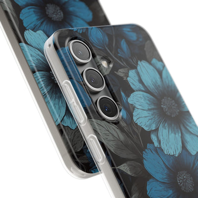 Obsidian Blue Petals · Soft Phone Case for Samsung