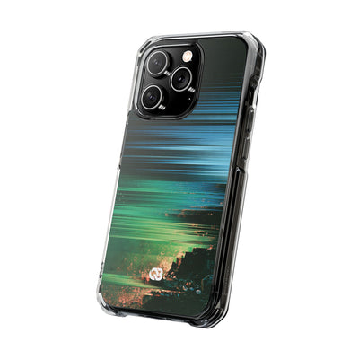 Digital Shoreline Drift · Clear Impact Magnetic Phone Case for iPhone ·  Teal