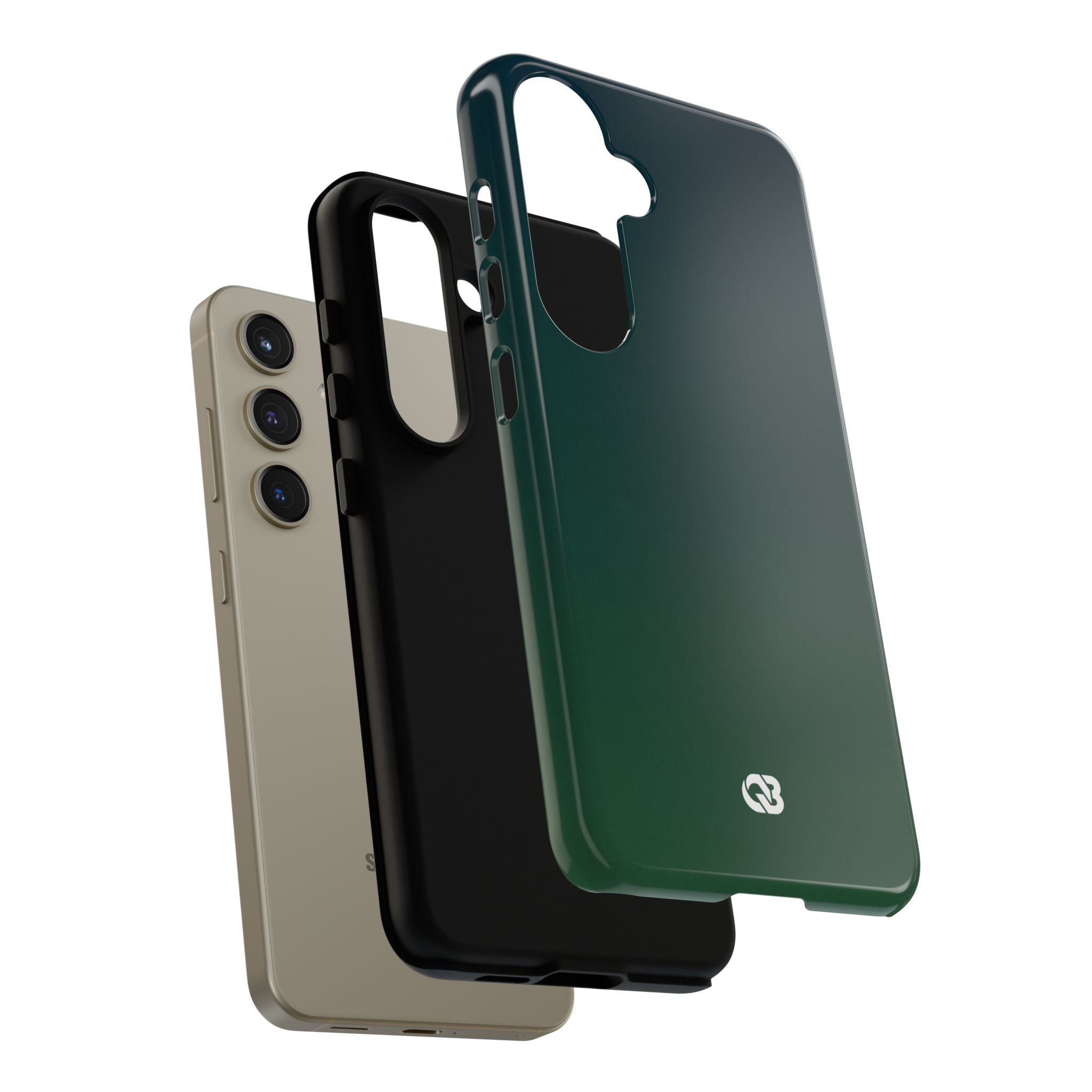 Green Tough Phone Case for Samsung - Midnight Pine Horizon