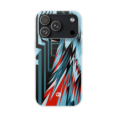 Blue Lite Phone Case for iPhone - Glitch Peak Cyan