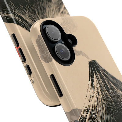 Beige Tough Phone Case for iPhone - Obsidian Ink Summit