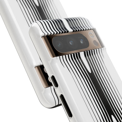 White Tough Phone Case for Google Pixel - Kinetic Mono Distortion