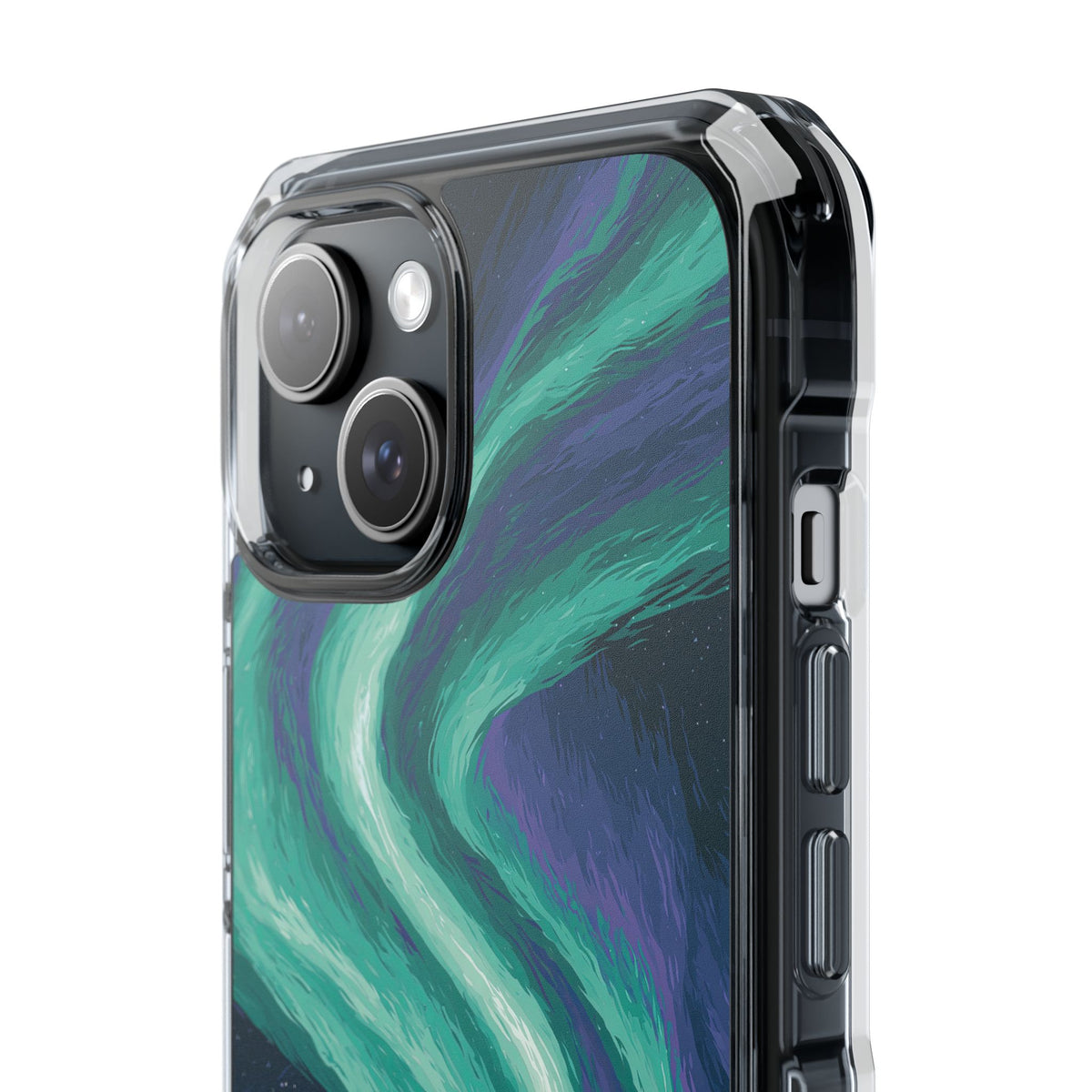 Arctic Aurora Bear · Clear Impact Magnetic Phone Case for iPhone · Teal
