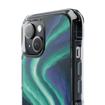 Arctic Aurora Bear · Clear Impact Magnetic Phone Case for iPhone · Teal