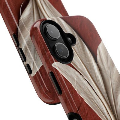 Carved Ivory Plume · Tough 2.0 Magnetic Phone Case for iPhone · Red