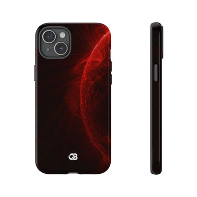 Red Tough Phone Case for iPhone - Solar Crimson Flare