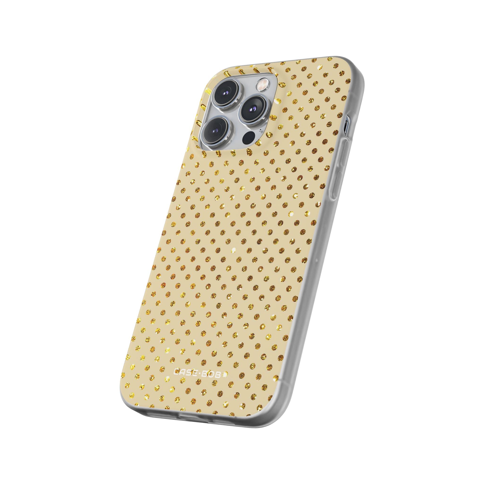 Guld Glimmer Gitter iPhone 14 Pro Max Cover - Blød