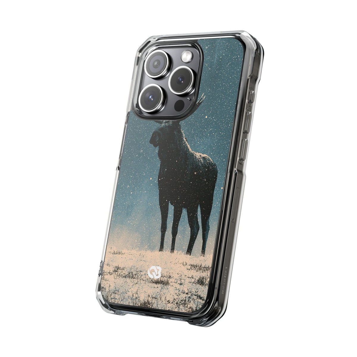Nordic Boreal Moose · Clear Impact Magnetic Phone Case for iPhone · Blue