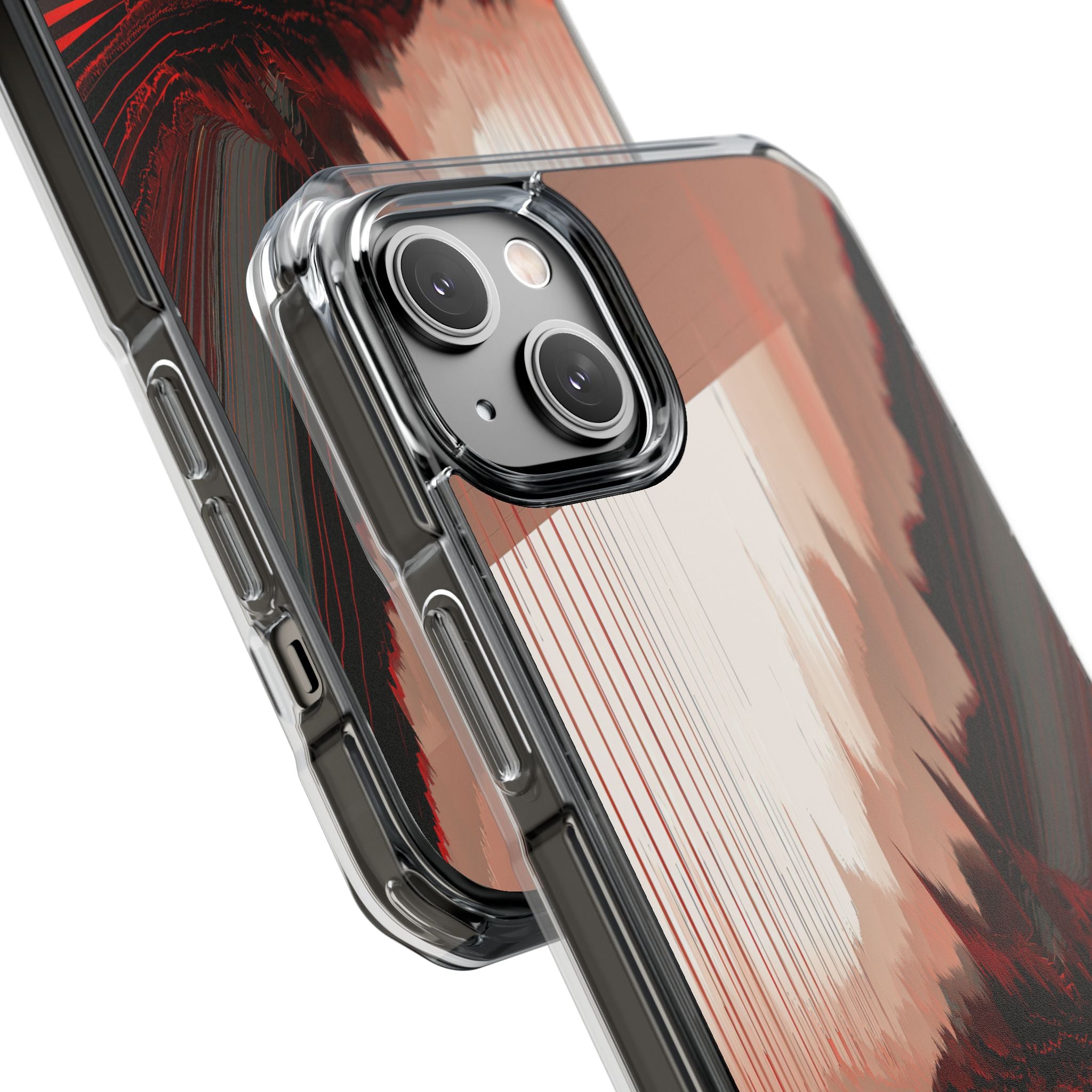 Red Impact MagSafe Phone Case for iPhone - Crimson Pulse Horizon
