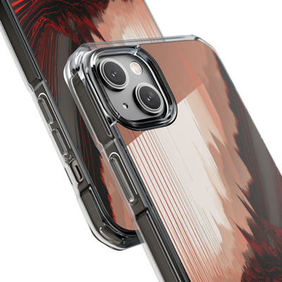 Red Impact MagSafe Phone Case for iPhone - Crimson Pulse Horizon