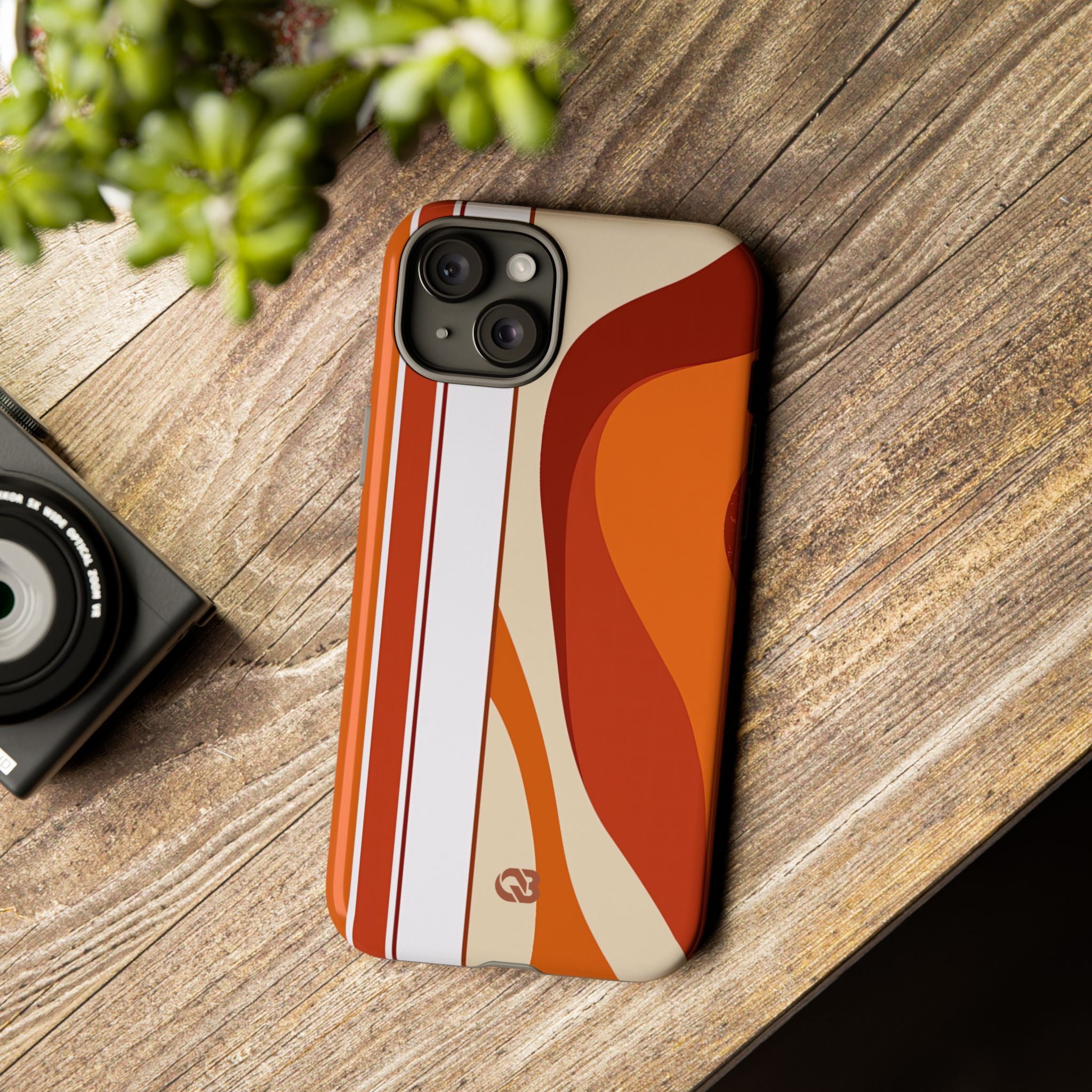 Orange Tough Phone Case for iPhone - Terracotta Metro Line