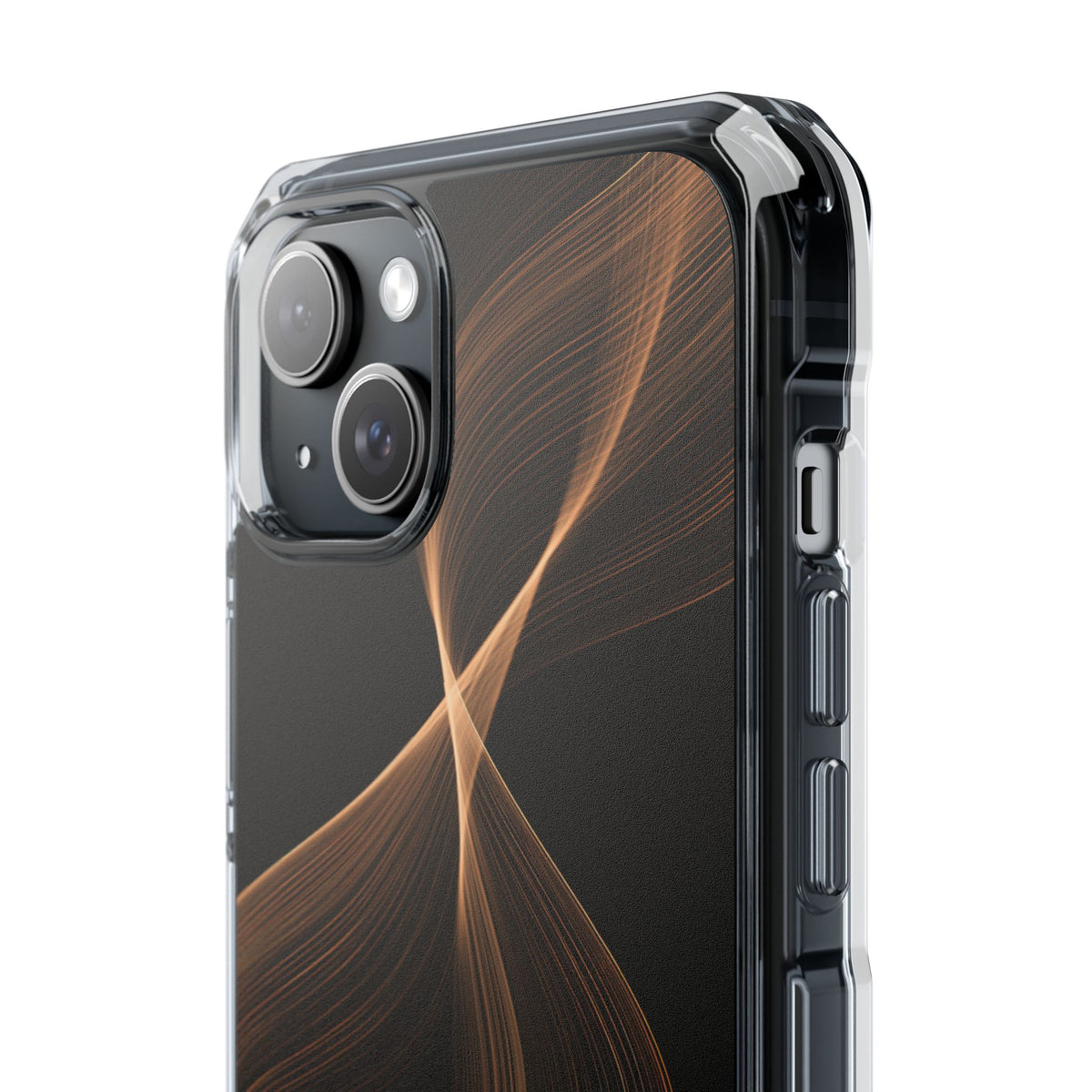 Amber Contour Flow · Clear Impact Magnetic Phone Case for iPhone · Black
