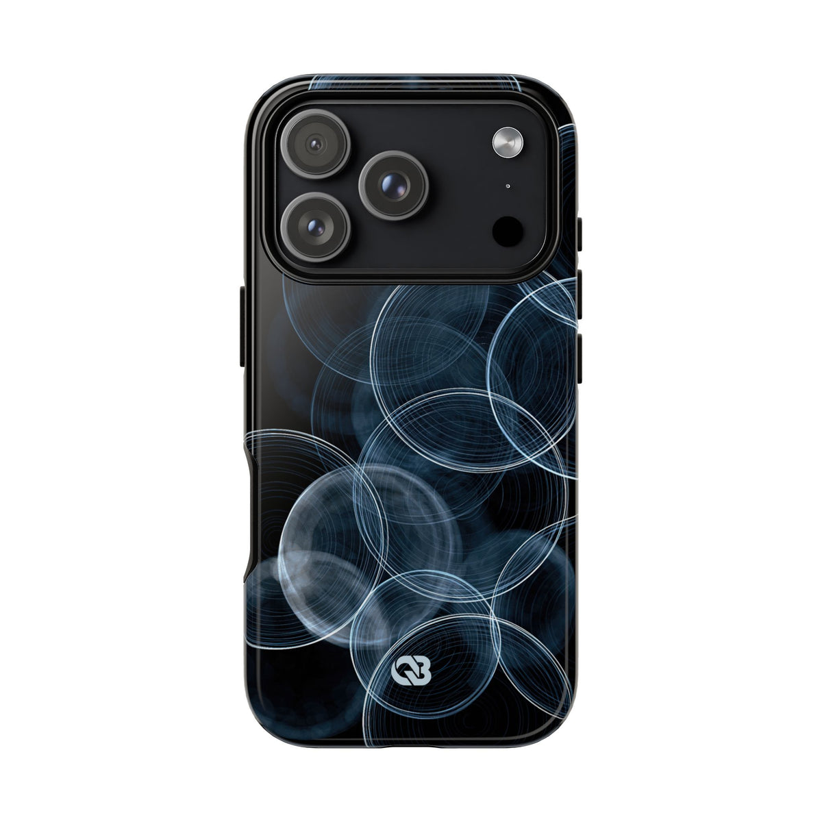 Blue Tough Phone Case for iPhone - Cyan Pulse Ripple