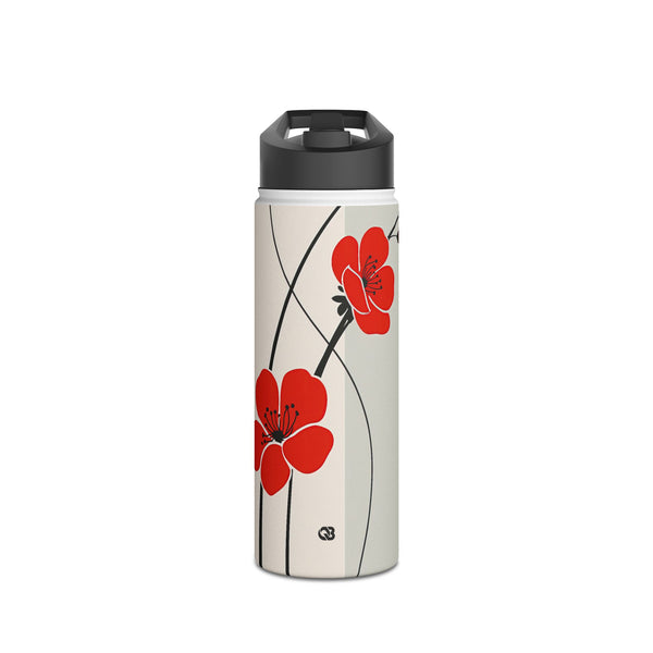 Scarlet Bloom Minimal · Insulated Water Bottle · Red