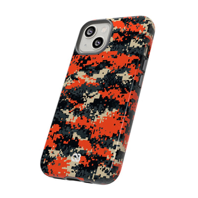 Signal Pixel Camo · Tough Phone Case for iPhone · Orange