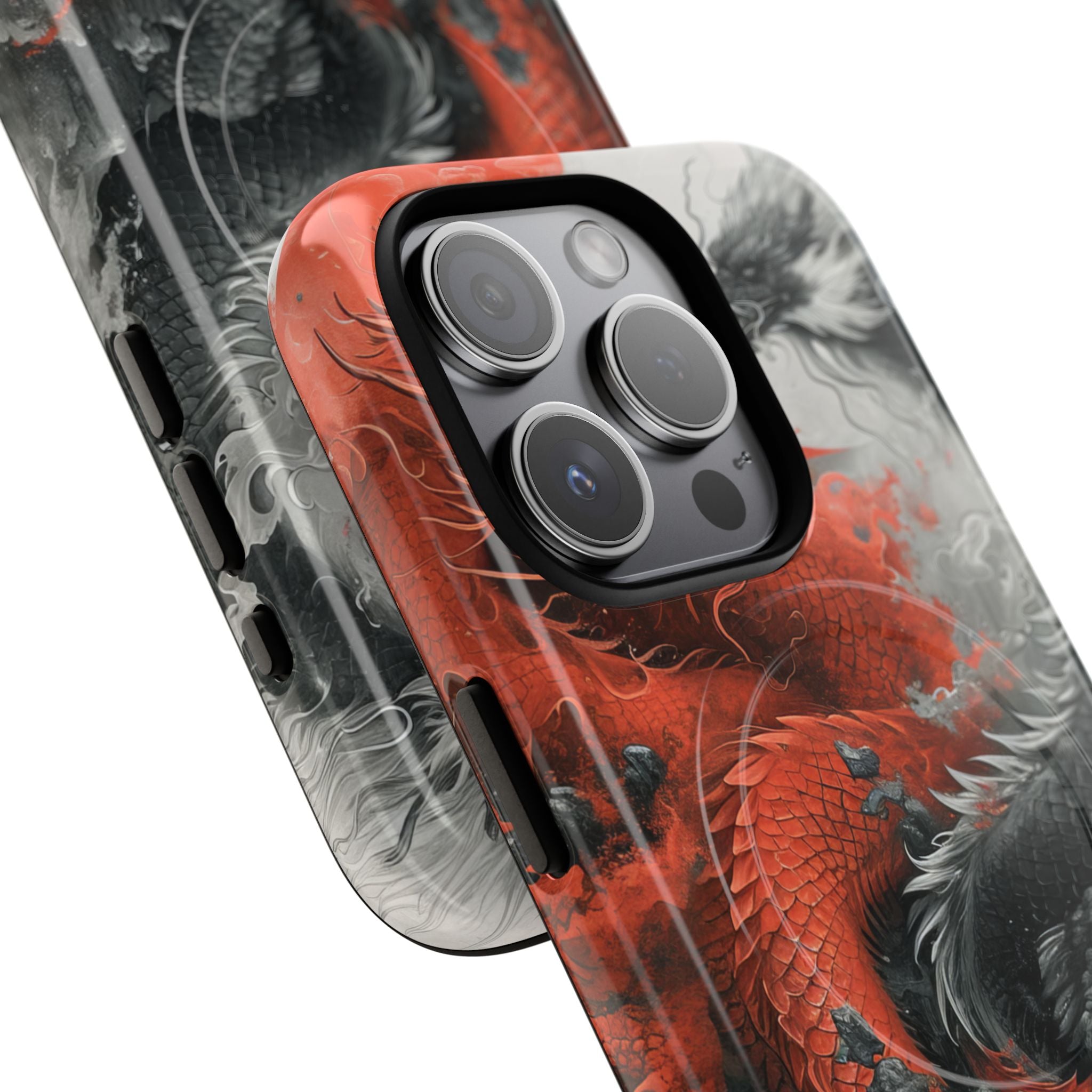 Twin Dragons Crimson iPhone 15 Pro Case - Tough+